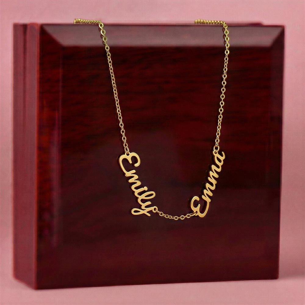 Two or Three Names, Twin Gift, Custom Name Necklace