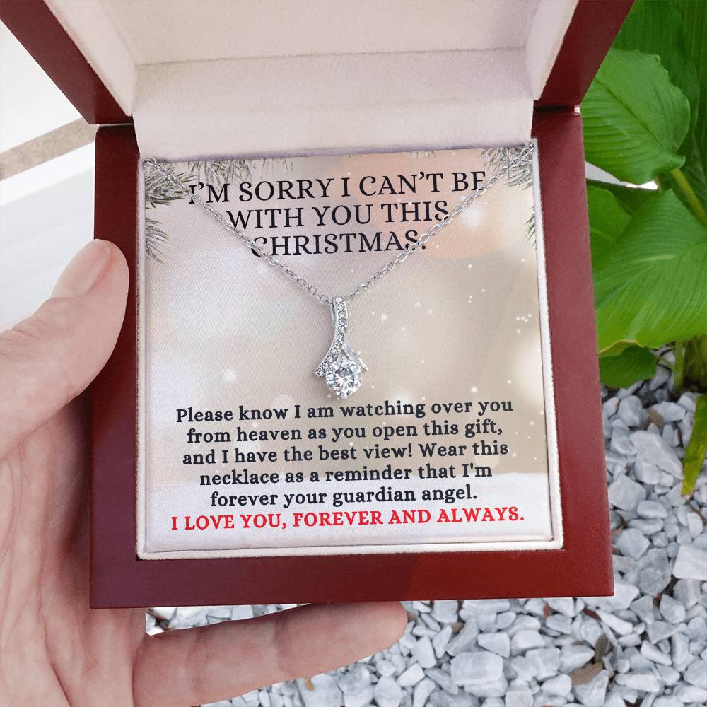 Condolence Gift, I'm Sorry I Can't Be With You This Christmas, Alluring Beauty Pendant Memorial Necklace
