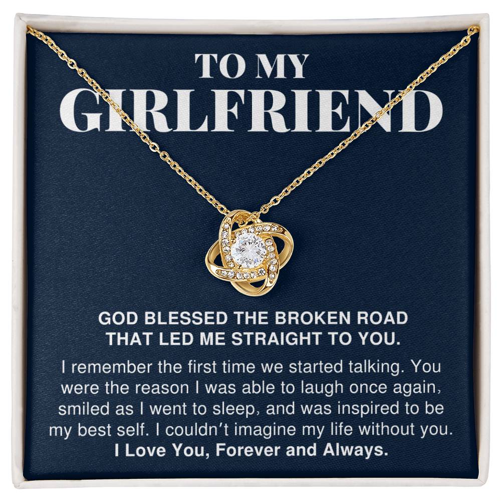 To My Girlfriend Gift, You Were the Reason, Romantic Love Knot Necklace