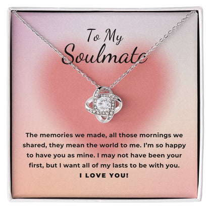 To My Soulmate Gift The Memories We Made, Romantic Love Knot Necklace