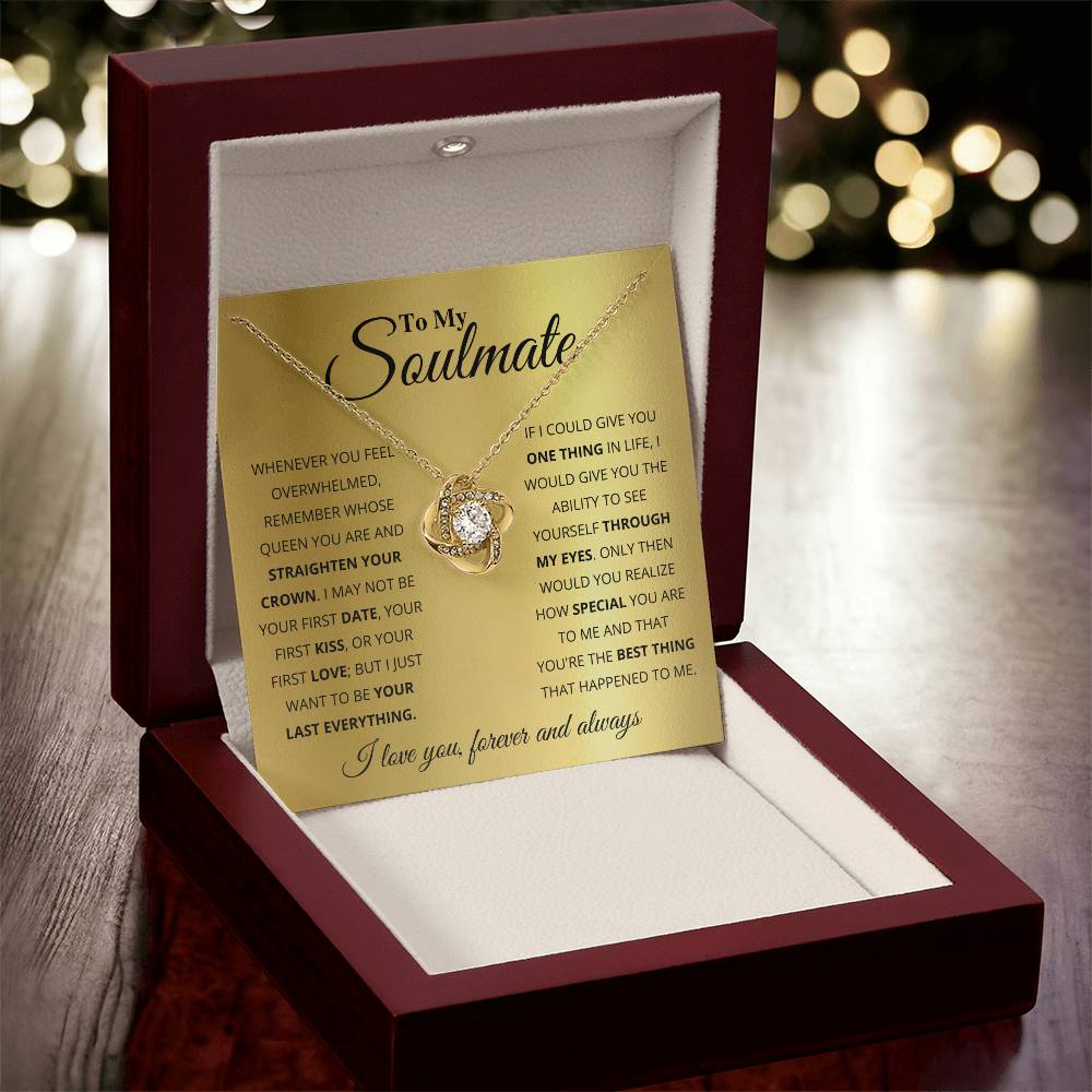 Gift For Soulmate, You're the Best Thing That Happened to Me, Love Knot Pendant Necklace