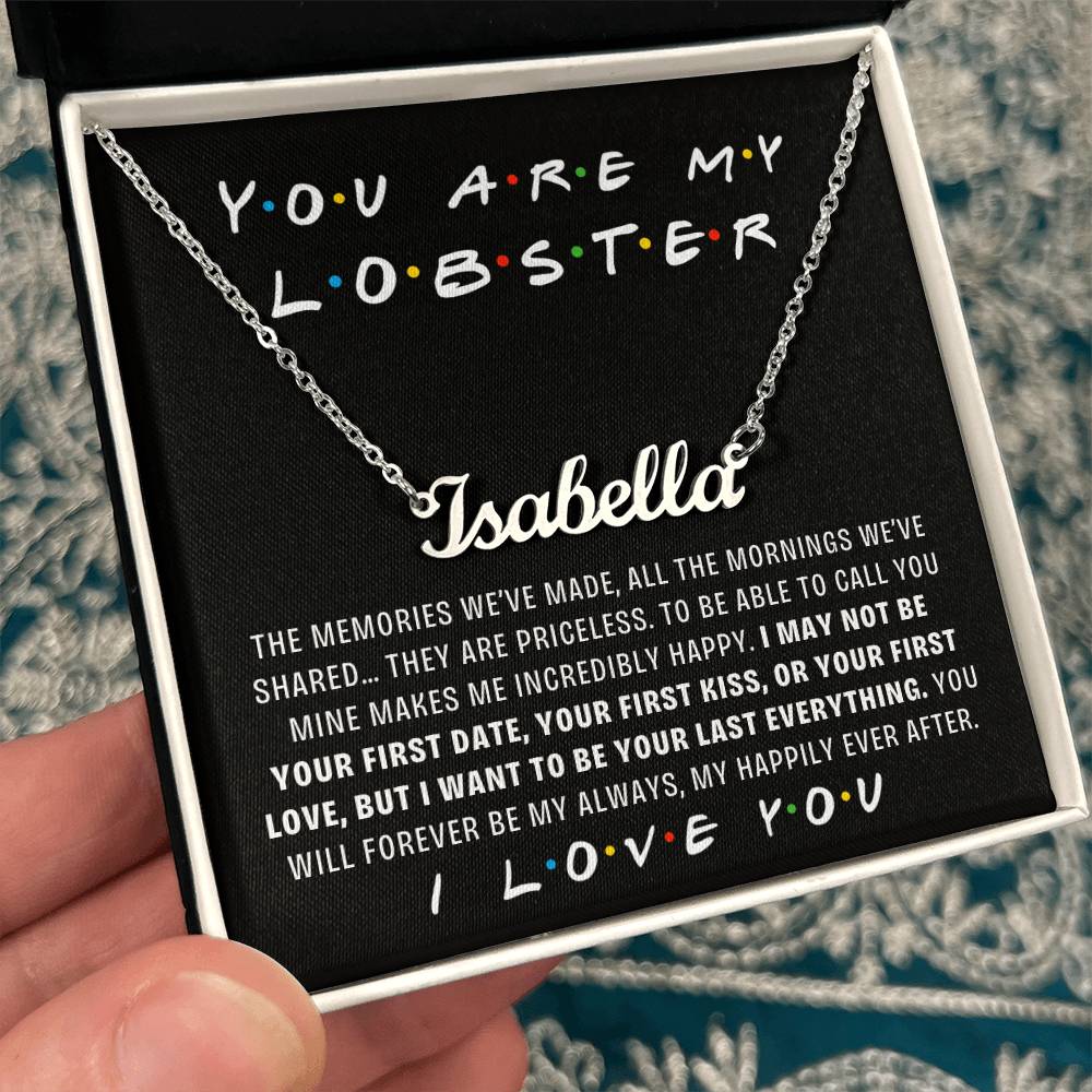 You Are My Lobster, Custom Name Romantic Necklace Gift to Wife or Girlfriend