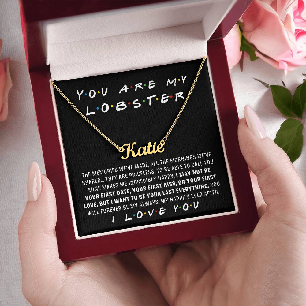 You Are My Lobster, Custom Name Romantic Necklace Gift to Wife or Girlfriend