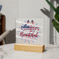 Patriotic America the Beautiful 4th of July USA Flag Acrylic Plaque Decor