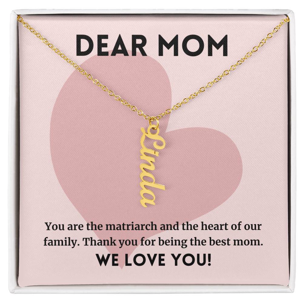 Matriarch And Heart Of Our Family, To Mom Gift, Custom Multi Children Name Necklace