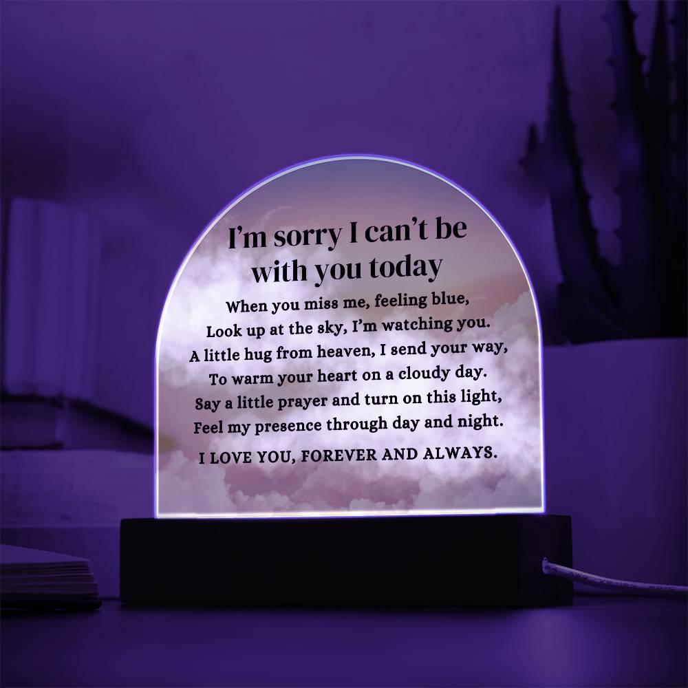 Heavenly Sky I Can't Be With You Poem LED Nightlight Acrylic Desktop Art (USB powered)