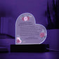 A Valentine from Heaven, Memorial Heart Shape Acrylic Plaque with LED Lights