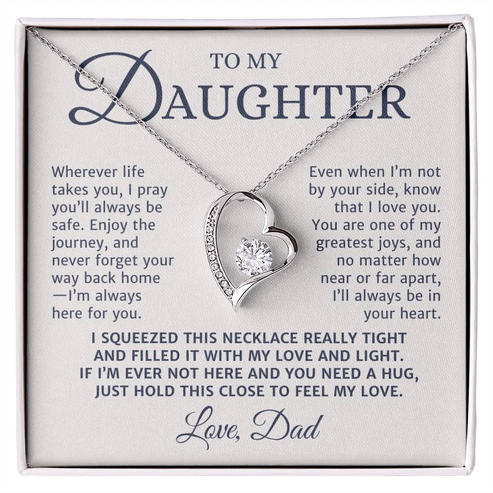 To My Daughter Gift from Mom or Dad, Forever Love Necklace, I Pray