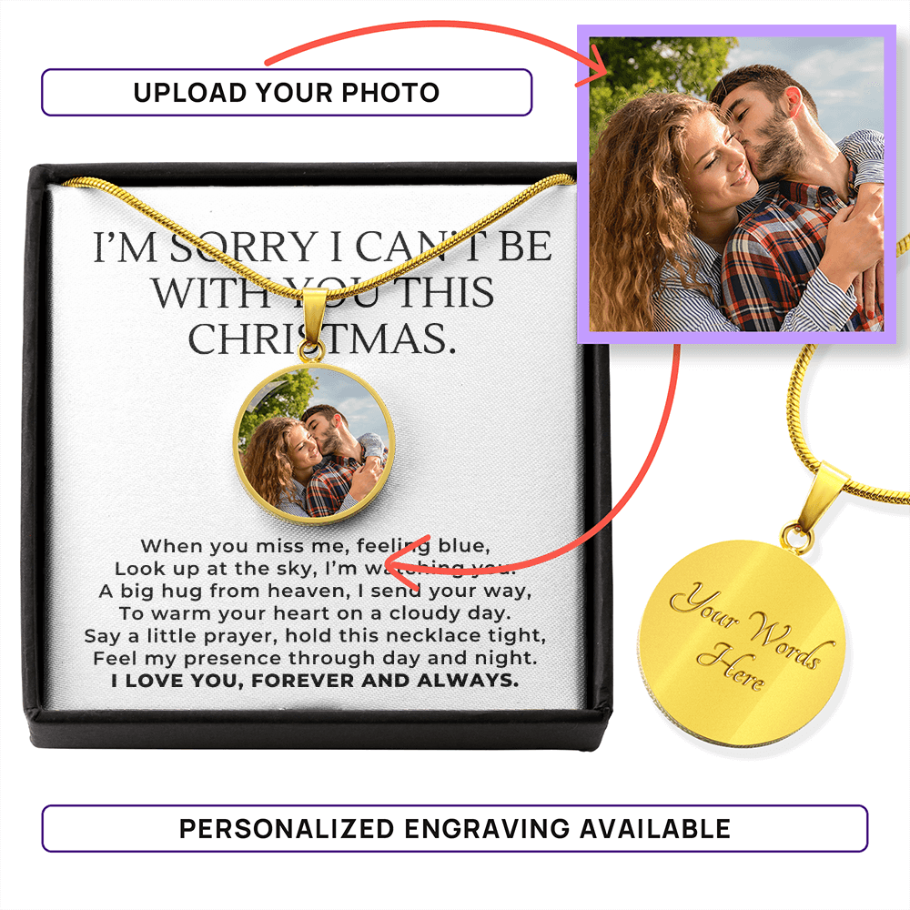 Heaven Sent A Hug This Christmas Custom Photo Necklace