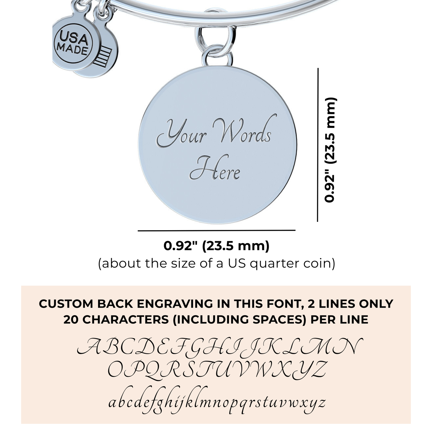 I am under no obligation to make sense to you, Alice in Wonderland, Engravable Charm Bangle