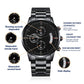 I Hooked The Best Dad Gift For Father Engraved Black Chronograph Watch