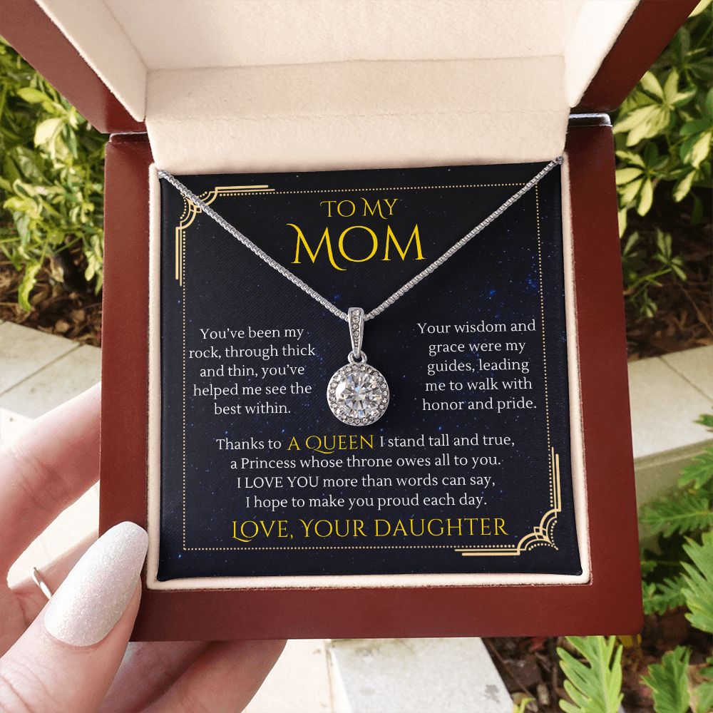 To My Mom Gift from Daughter, Thanks to a Queen Eternal Hope Necklace for Mother's Day