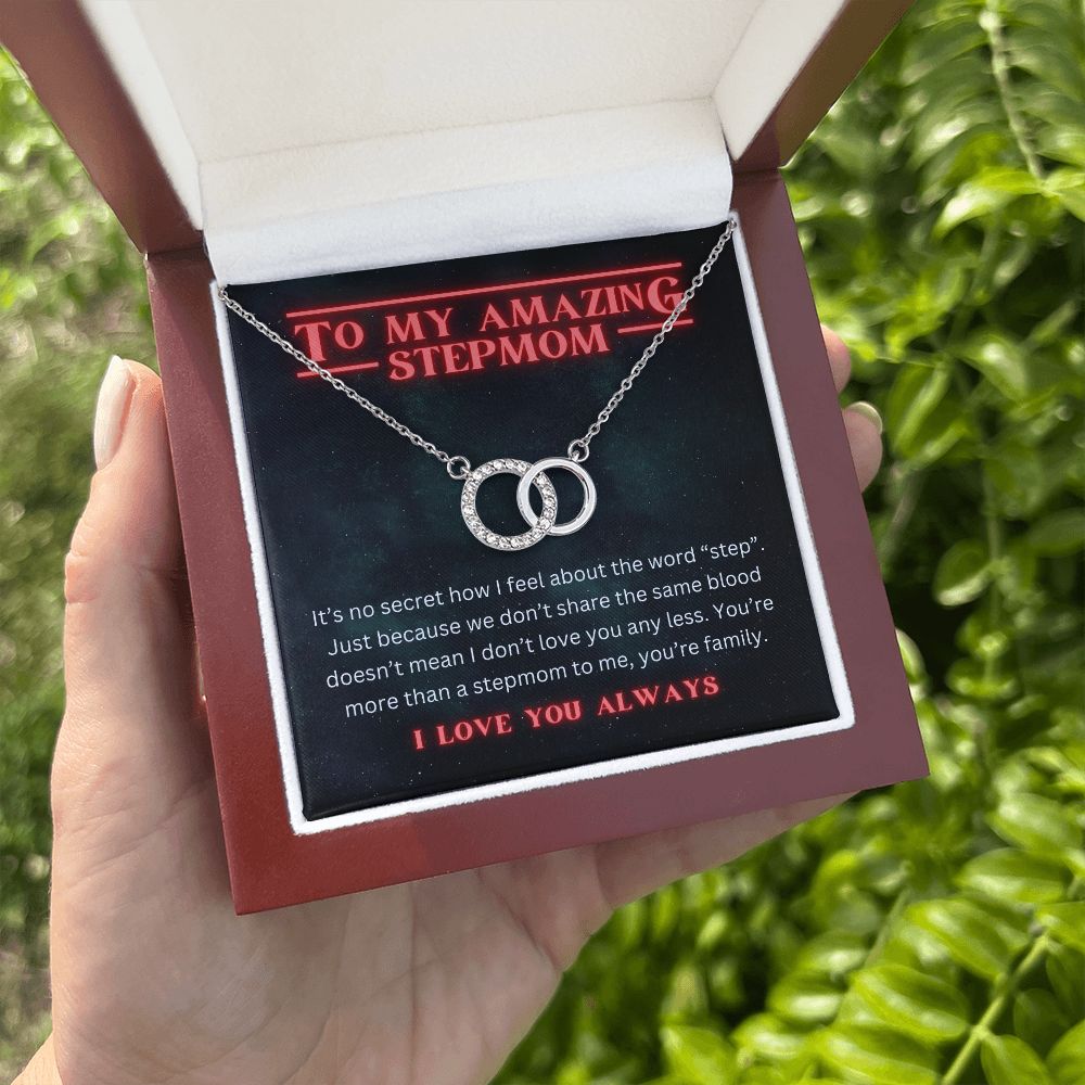 To My Amazing Stepmom Stranger Things Inspired Circle Necklace Gift For Bonus Mom on Mother's Day
