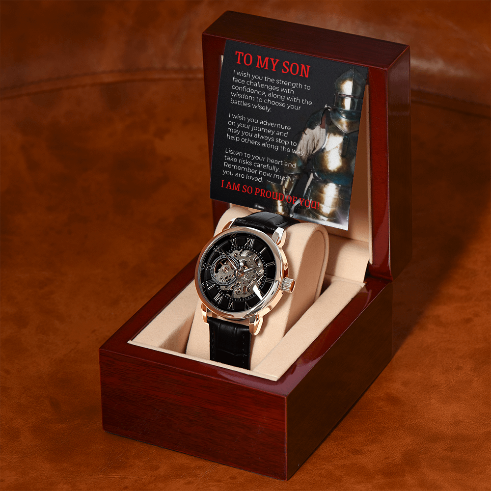 For My Son, My Knight, Love and Encouragement Men Openwork Watch