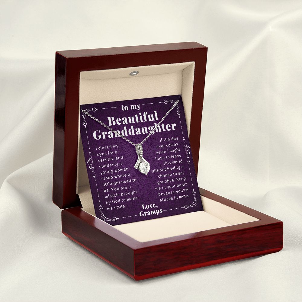 To Granddaughter Gift From Grandpa Elegant Alluring Beauty Necklace