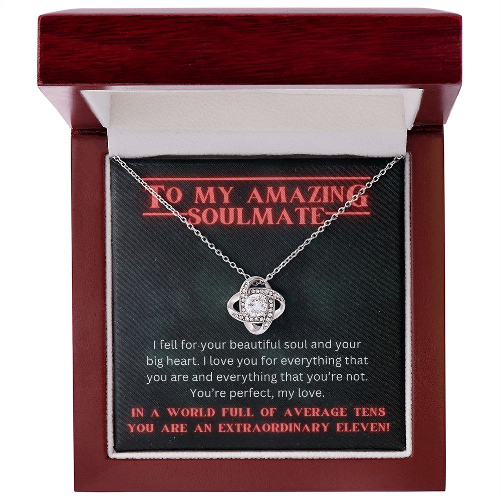 To My Amazing Soulmate Stranger Things Inspired Love Knot Necklace