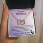 First Time Mother Gift From Baby Bump All I'll Want is You Interlock Hearts Necklace