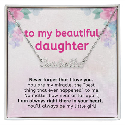 My Little Girl For Daughter Gift Custom Name Necklace From Mom or Dad