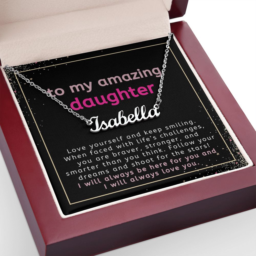 Follow Your Dreams For Daughter Custom Name Necklace From Mom or Dad