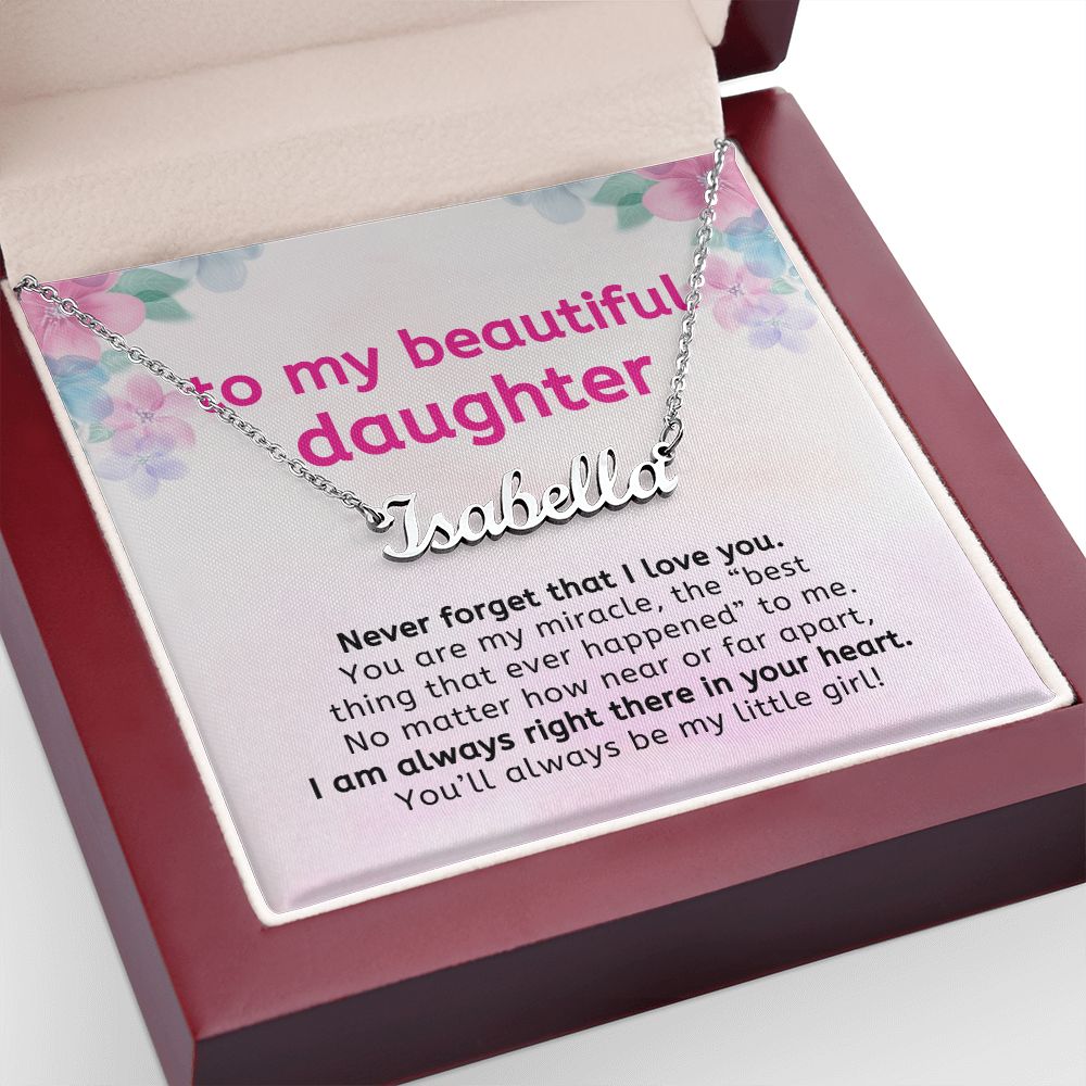 My Little Girl For Daughter Gift Custom Name Necklace From Mom or Dad