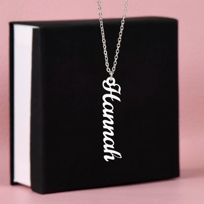 Custom Personalized Vertical Name Necklace, Jewelry Gifts For Her
