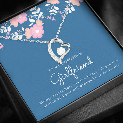 For Gorgeous Girlfriend Open Heart Necklace