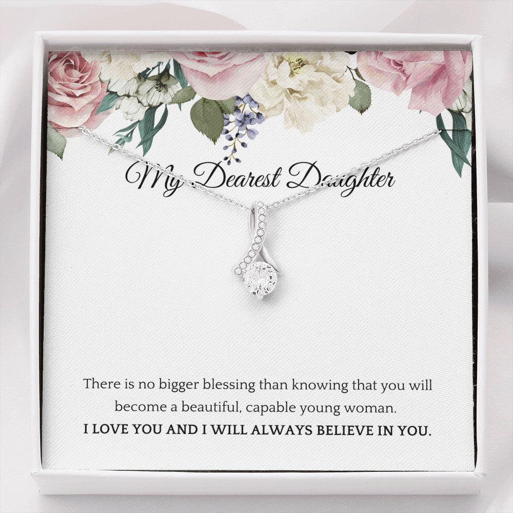 Beautiful and Blessed My Dearest Daughter Pendant Necklace