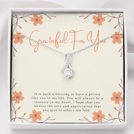 Blessed and Grateful Thank You Necklace