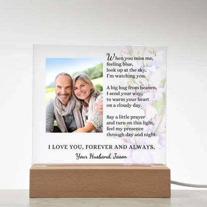 Custom Memorial Gift,  I'm In Heaven Poem, Bereavement Remembrance with LED Acrylic Light
