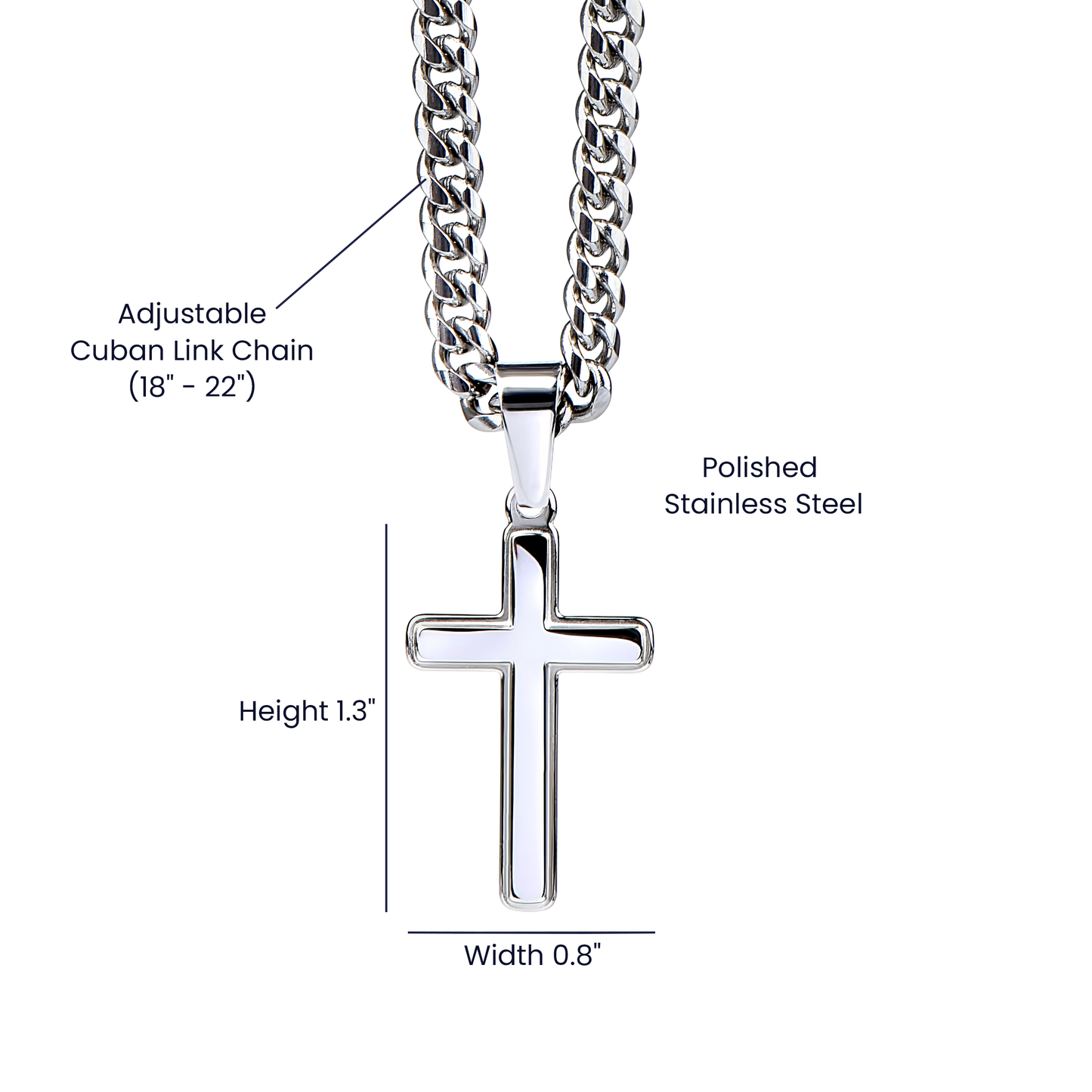 To Grandson Gift, God is Always in your Corner, Encouragement From Grandparents, Stainless Steel Cross Pendant Chain Necklace