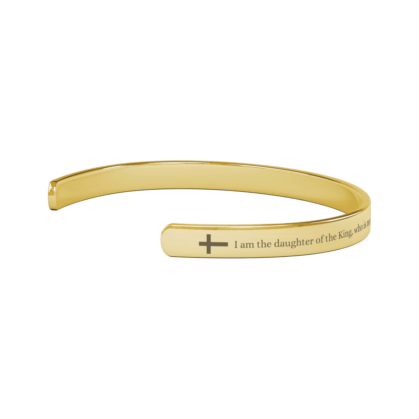 Daughter of the King Lasered Cross Cuff Bracelet