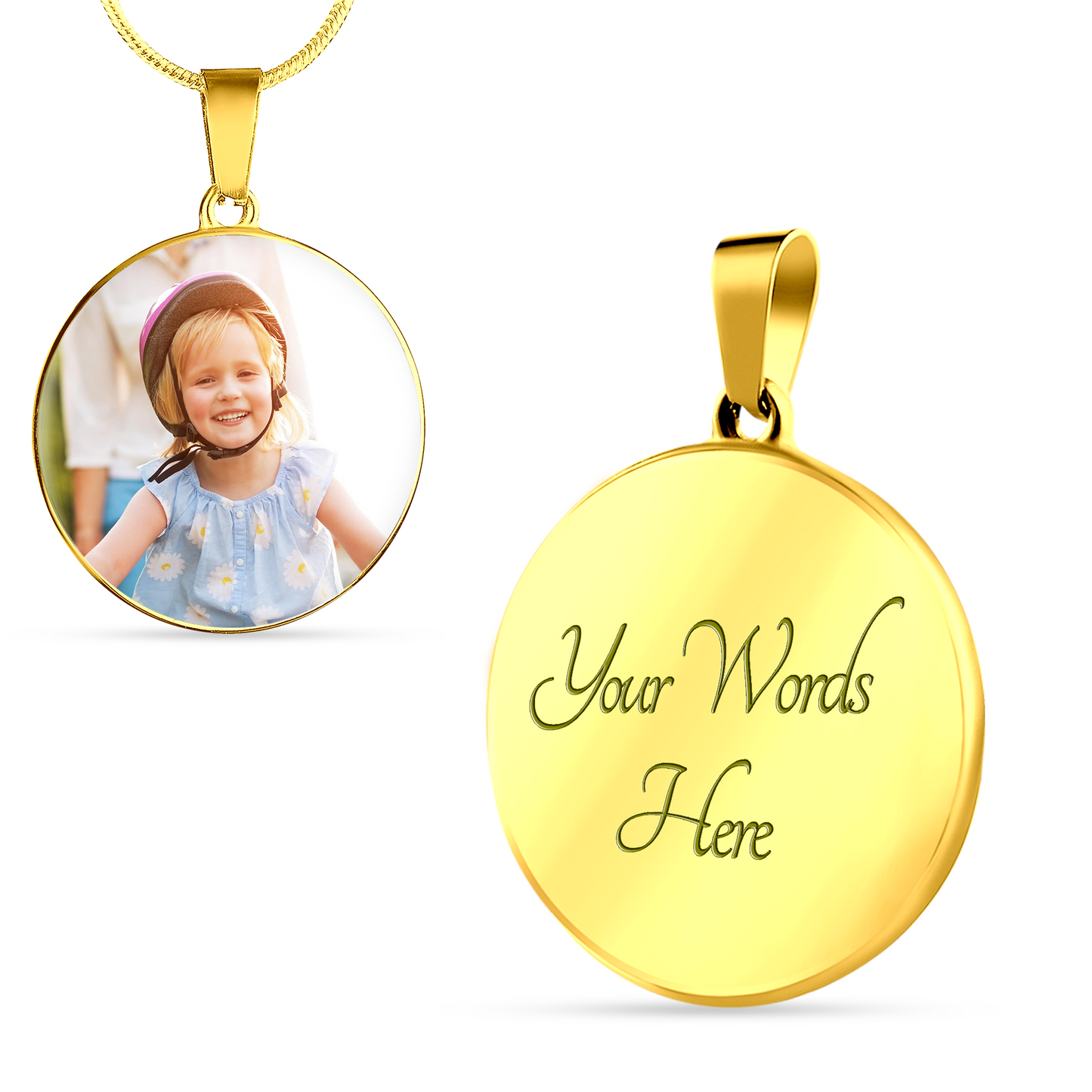 Custom Photo Pendant Necklace Memorial Gift with When You Miss Me Poem