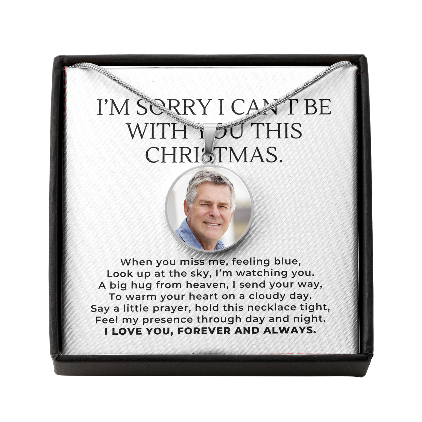 Heaven Sent A Hug This Christmas Custom Photo Necklace
