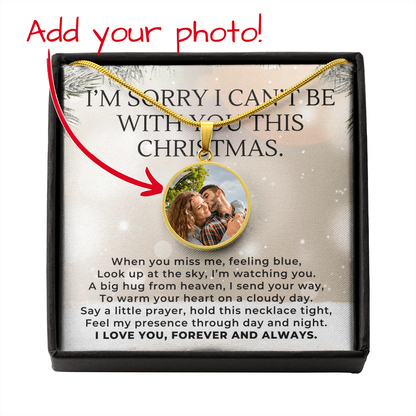 Heaven Sent You a Hug This Christmas, Custom Photo Necklace