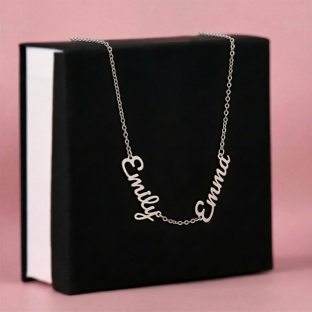 Two or Three Names, Twin Gift, Custom Name Necklace