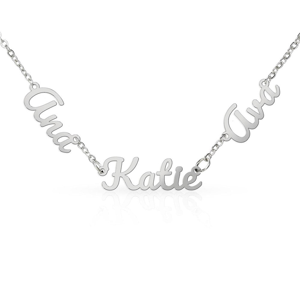 Two or Three Names, Twin Gift, Custom Name Necklace