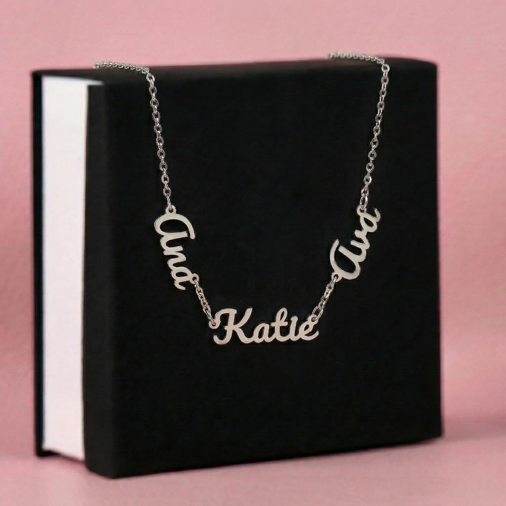 Two or Three Names, Twin Gift, Custom Name Necklace