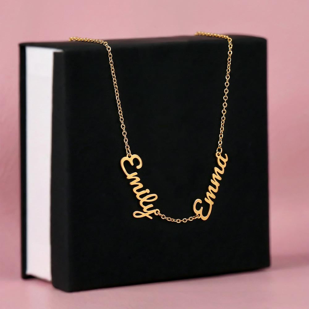 Two or Three Names, Twin Gift, Custom Name Necklace