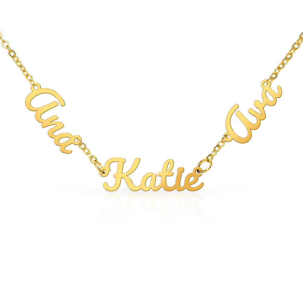Two or Three Names, Twin Gift, Custom Name Necklace