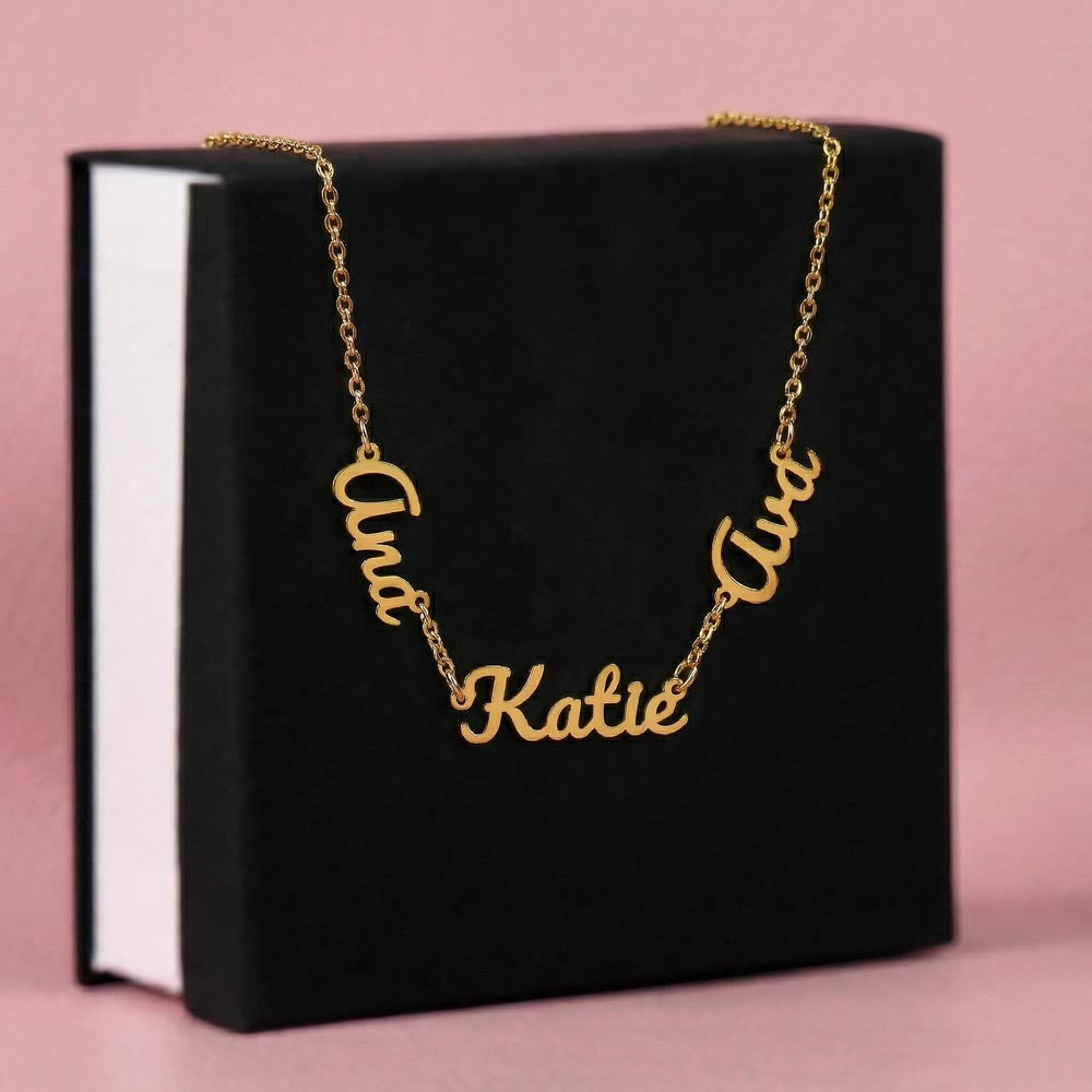Two or Three Names, Twin Gift, Custom Name Necklace