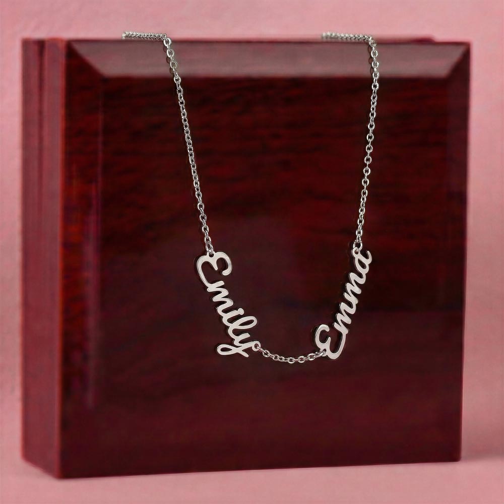 Two or Three Names, Twin Gift, Custom Name Necklace