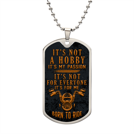 Born To Ride Motorcyclist Gift Dog Tag Necklace For Men