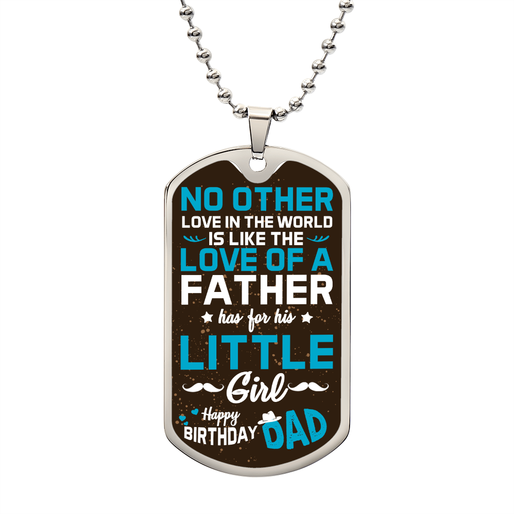 Daughter To Father Happy Birthdeay Dad Gift Dog Tag Necklace