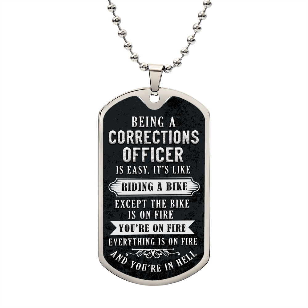 Being a Corrections Officer To Dad Gift Dog Tag Necklace For Father's Day
