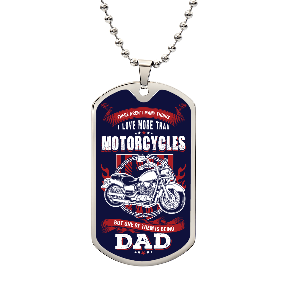 Being a Dad, Motorcycle Theme Dog Tag Necklace Gift For Father's Day