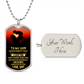 To My Son Never Forget That I Love You, From Dad, Dog Tag Necklace Gift For Men