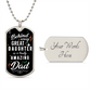 Behind Every Great Daughter is a Truly Amazing Dad Gift Dog Tag Necklace For Father's Day