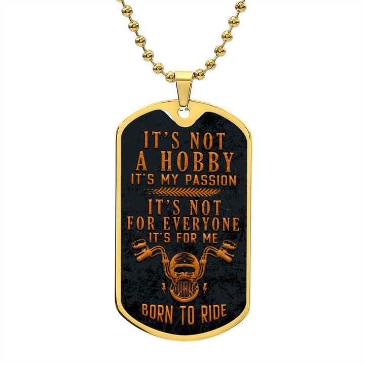 Born To Ride Motorcyclist Gift Dog Tag Necklace For Men