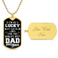 The World's Best Dad Belongs to Me, To Dad Gift Dog Tag Necklace For Father's Day