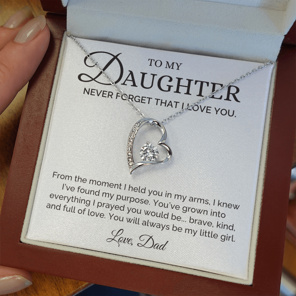 Brave, Kind, Full of Love, Dad to Daughter Gift, Forever Love Necklace